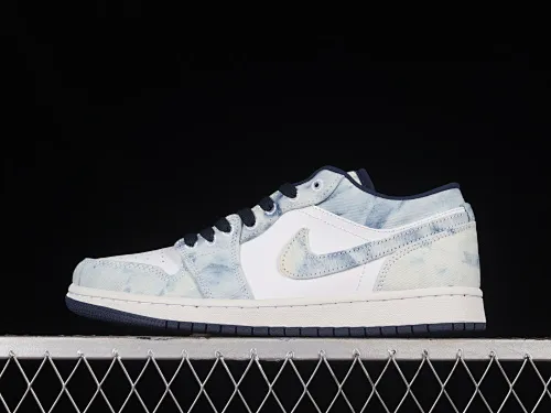All categories Air Jordan Jordan series basketball shoes Air Jordan 1 Low G version pure original Air Jordan 1 Low "Lce Blue" AJ1 Joe 1 denim blue low-top basketball shoes CZ8455-100